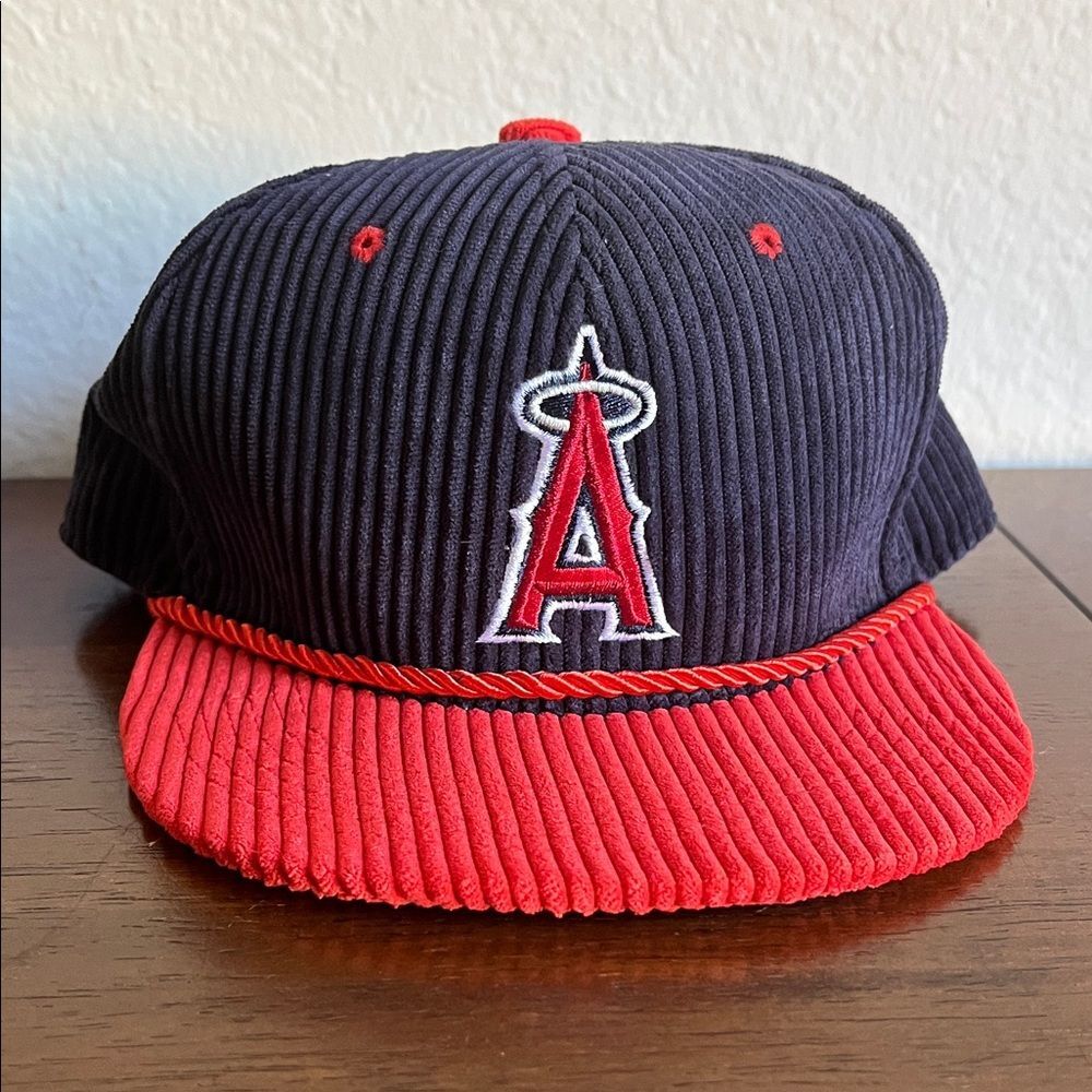 Vintage Los Angeles Angels Corduroy Snapback Hat Sixth Man MLB Adjustable